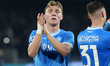 Rasmus Hojlund of SSC Napoli applauds fans at the end of the Serie A match between SSC Nap...