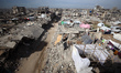 A photograph shows destroyed buildings in Jabalia, in the northern Gaza Strip, on December...