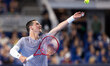 Joao Fonseca of Brazil serves during the Miami Invitational at loanDepot Park in Miami, Fl...
