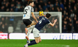 Ben Brereton Diaz of Derby County and Tristan Crama of Millwall FC battle during the Sky B...