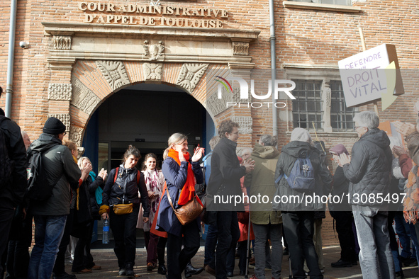 People leave the Administrative Court of Appeal after the hearings. A final hearing on the legality of the environmental authorizations for... by Alain Pitton/NurPhoto