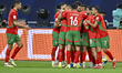 Players of Morocco celebrate after scoring a goal during the FIFA Arab Cup 2025 Quarter-fi...