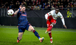 Nottingham Forest FC defender Morato and FC Utrecht forward Yoann Cathline play during the...