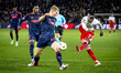 Nottingham Forest FC defender Zach Abbott and FC Utrecht forward Yoann Cathline play durin...