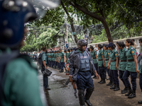 Police force is on duty to ensure security. July 2nd, 2016. Dhaka, Bangladesh. (