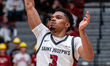 KHAAFIQ MYERS (3) of the St. Joseph's Hawks shoots a three-point field goal attempt during...