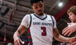 KHAAFIQ MYERS (3) of the St. Joseph's Hawks exits the game during an NCAA men's basketball...