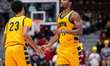 TORRIN ANDREWS (11) of the Coppin State Eagles and DAVEYON LYDNER (23) of the Coppin State...