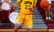 DAVEYON LYDNER (23) of the Coppin State Eagles passes the ball during an NCAA men's basket...