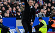 Unai Emery of Aston Villa points to the sky during the Premier League match between West H...