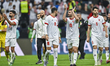 Players of Jordan celebrate after winning the FIFA Arab Cup 2025 Semi-final match between...