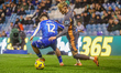 Matt Clarke takes on Harry Amass during the Sky Bet Championship match between Sheffield W...