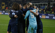 Lazio players celebrate the victory at the end of the Parma Calcio vs SS Lazio, 15th Serie...