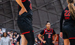 Antonia Bates (4) of the Rutgers Scarlet Knights plays during an NCAA women's basketball g...
