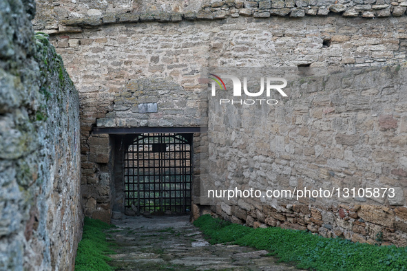 Metal bars block a passage at the Bilhorod-Dnistrovskyi Fortress, also known as the Akkerman Fortress, in Bilhorod-Dnistrovskyi, Odesa regio... by Nina Liashonok/Ukrinform/NurPhoto