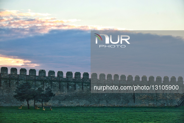 The walls surround the Bilhorod-Dnistrovskyi Fortress, also known as the Akkerman Fortress, in Bilhorod-Dnistrovskyi, Odesa region, Ukraine,... by Nina Liashonok/Ukrinform/NurPhoto