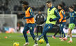 Sasa Lukic of Fulham warms up before the Carabao Cup Quarter Final match between Newcastle...