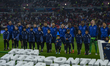 Starting players of Paris Saint-Germain (PSG) line up before the FIFA Intercontinental Cup...