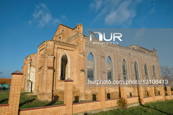 The Lutheran church built by German colonists lies in ruins in Dolynivka village, Bilhorod-Dnistrovskyi district, Odesa region, Ukraine, on... by Nina Liashonok/Ukrinform/NurPhoto