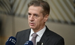 Slovenia's Prime Minister Robert Golob arrives at the Europa Building in Brussels, Belgium...