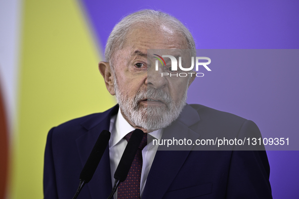 On December 18, 2025, in Brasilia, Brazil, the President of Brazil, Lula da Silva, gives a press conference at the Planalto Palace. During t... by Ton Molina/NurPhoto