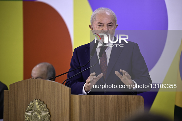 On December 18, 2025, in Brasilia, Brazil, the President of Brazil, Lula da Silva, gives a press conference at the Planalto Palace. During t... by Ton Molina/NurPhoto
