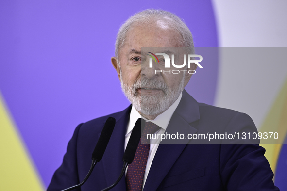 On December 18, 2025, in Brasilia, Brazil, the President of Brazil, Lula da Silva, gives a press conference at the Planalto Palace. During t... by Ton Molina/NurPhoto