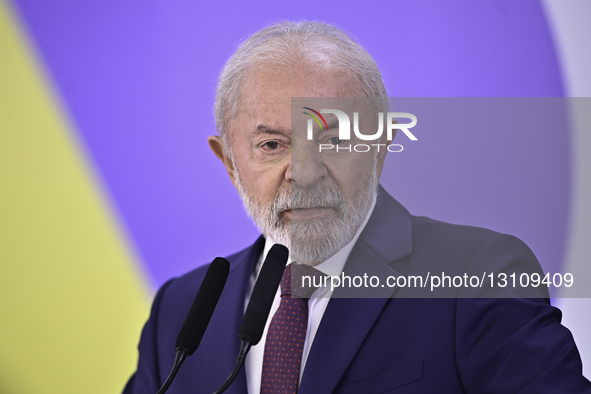 On December 18, 2025, in Brasilia, Brazil, the President of Brazil, Lula da Silva, gives a press conference at the Planalto Palace. During t... by Ton Molina/NurPhoto
