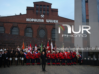 Karol Nawrocki, President of the Republic of Poland, speaks during the ceremony marking the 44th anniversary of the pacification of the 'Wuj... by Beata Zawrzel/NurPhoto