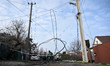 Power lines are damaged by Russian shelling in Zaporizhzhia, Ukraine, on December 19, 2025...