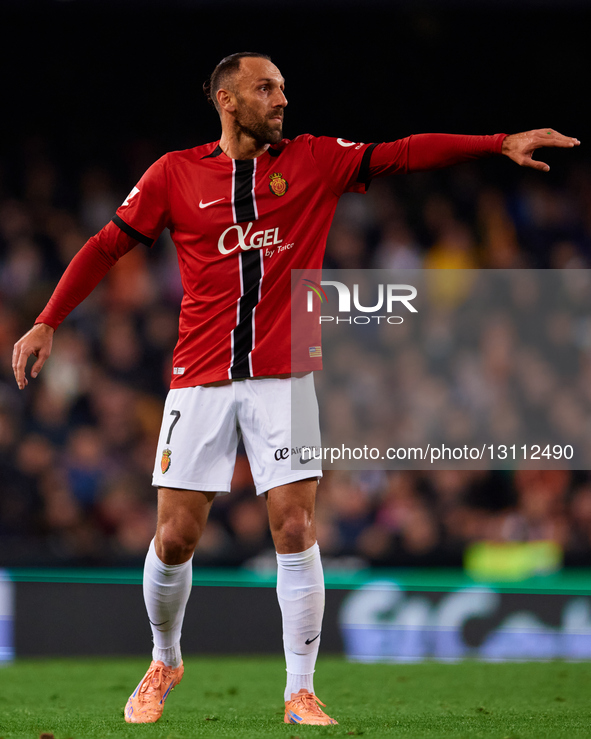 Vedat Muriqui of RCD Mallorca reacts during the LaLiga EA Sports match between Valencia CF and RCD Mallorca at Mestalla stadium in Valencia,... by David Aliaga/NurPhoto