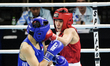 Janjaem Suwannapheng of Thailand competes against Leah Diane Warden Xiu Yu of Singapore du...