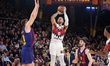 Markus Howard and Joel Parra play during the match between FC Barcelona and Kosner Baskoni...