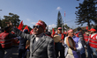 Cadres of the Nepali Communist Party (NCP) take part in a unity message rally in Kathmandu...