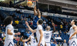 AMARRI MONROE (2) of the Quinnipiac Bobcats throws down a slam dunk during an NCAA men's b...