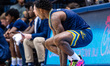 NATE GUERENGOMBA (9) of the Quinnipiac Bobcats awaits substitution during an NCAA men's ba...
