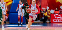 Editorial photo: Martyna Jasiulewicz plays during the basketball game between Wisla Krakow and AZS UMCS Lublin in Krakow, Poland, on December 21, 2025. Orlen Basket Liga Kobiet, Polish women's club basketball league match in Krakow.  by Marcin Golba/NurPhoto