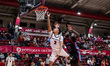 KHAAFIQ MYERS (3) of the St. Joseph's Hawks goes up for a layup during an NCAA men's baske...