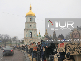 Activists hold placards in Sofiiska Square during the ''Don't Be Silent! Captivity Kills'' rally to remind people about the prisoners of war... by @Ukrinform