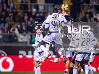 Morten Hjulmand from Sporting CP is seen in action during the Liga Portugal Betclic 2025/26 match between Vitoria SC and Sporting CP at Esta... by Miguel Lemos/NurPhoto