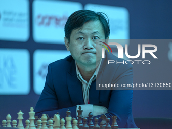 Zhang Zhong of China plays against Vladislav Mikhailovich Artemiev of Russia during the first round of the FIDE World Rapid & Blitz Champion... by Noushad Thekkayil/NurPhoto