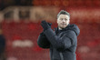 Kim Hellberg, the Middlesbrough Manager, applauds the fans after the final whistle at the...