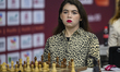 Aleksandra Yuryevna Goryachkina of Russia competes against Zhu Jiner of China during the w...