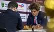 Magnus Carlsen of Norway competes against Maxime Vachier-Lagrave of France during the Rapi...