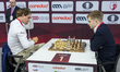 Magnus Carlsen of Norway competes against Sarana Alexey of Russia during the rapid open te...