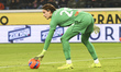 Marco Carnesecchi plays during the Serie A match between Atalanta BC and FC Internazionale...