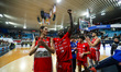 Giorgio Piunti and Dustin Hogue participate in the Basket Serie A2 Old Wild West 2025/26 m...
