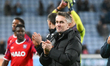 Kieran McKenna, manager of Ipswich Town, applauds fans after the final whistle during the...