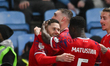 Wes Burns of Ipswich Town celebrates after scoring the team's second goal during the Sky B...