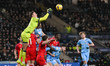 Christian Walton, goalkeeper of Ipswich Town, punches clear during the Sky Bet Championshi...